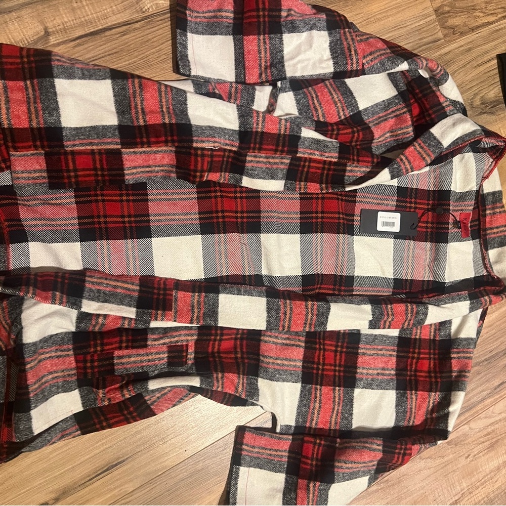 Killion Est Plaid flannel Open Front kimono Cardigan